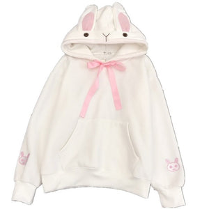 Kawaii Sweet Rabbit Ears Hooded Sweatshirt Harajuku Style