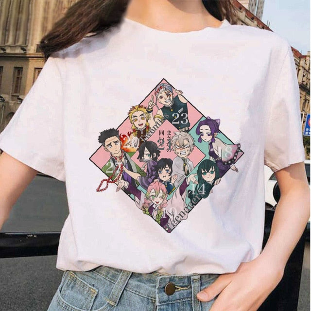 Kimetsu No Yaiba Kawaii T-shirt Anime Clothing