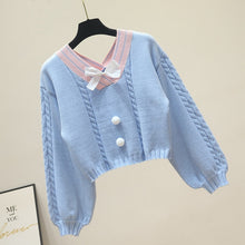 Korean Style White Knitted Sweater Long Sleeve Knitwear Crop Top Pink Jumper