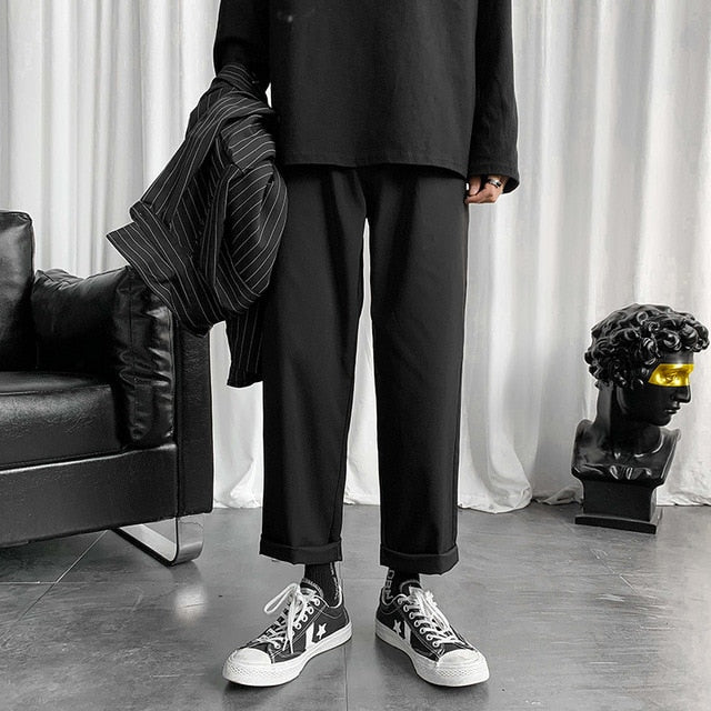 Black Korean Harem Pants 2020 Japanese Streetwear Joggers Men Pants