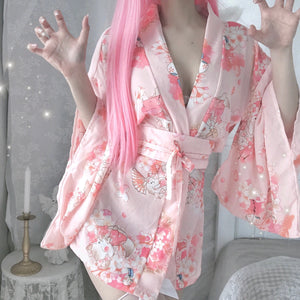 Ladies Janpanese Traditional Kimono Lingerie Pajamas