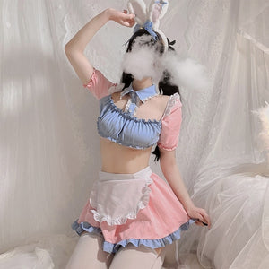 Pink & Blue Maid Lingerie Style Outfit