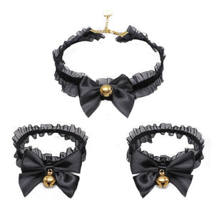 Lolita Black Choker Kawaii Anime Accessories Japanese Cute Cat Lace Bow Necklaces