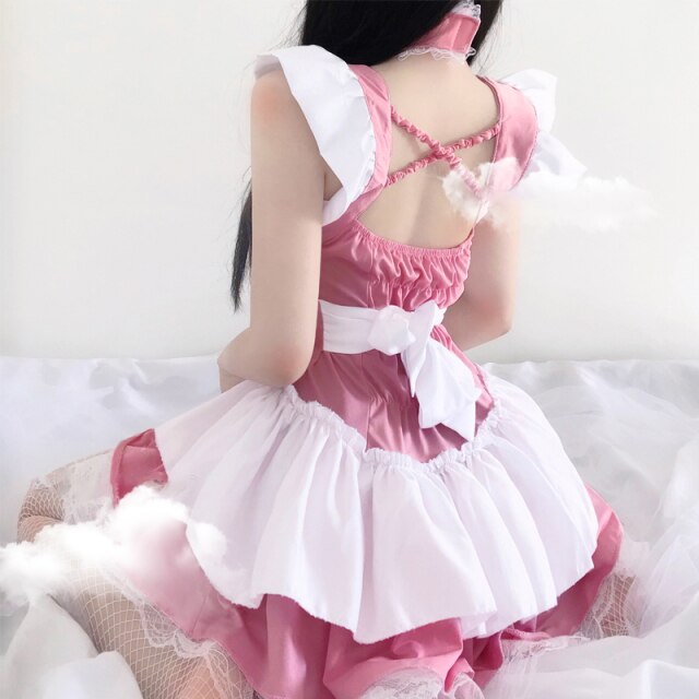 Lolita Kawaii Babydoll Dress French Sexy Maid Outfit Lingerie