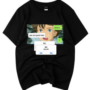 Anime Real Message T-Shirt Harajuku