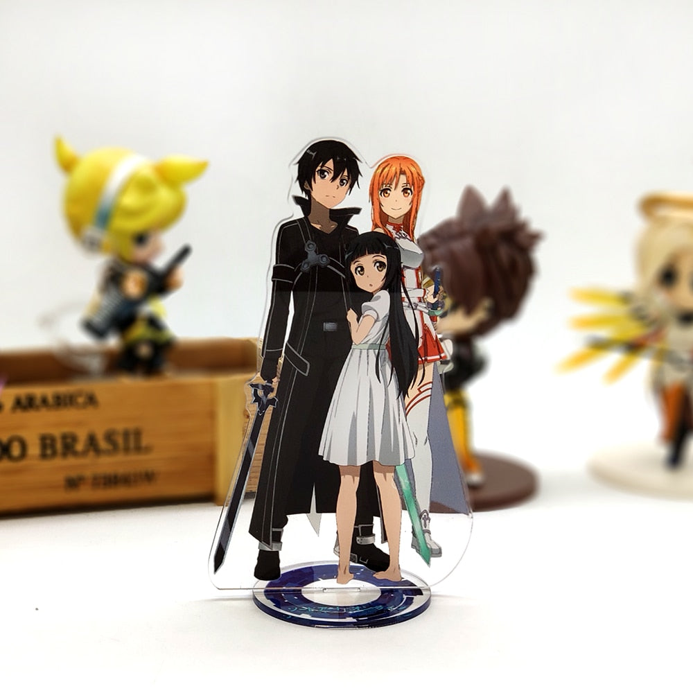 Sword Art Online SAO Kirito Asuna family yui acrylic stand figure model double-side plate holder
