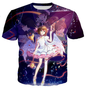 CardCaptor Sakura - Unisex Soft Casual Anime Short Sleeve Print T Shirts