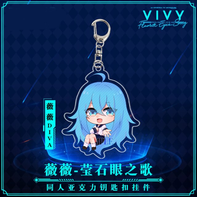New Anime Vivy Fluorite Eye’s Song Cute Q Type Keychain