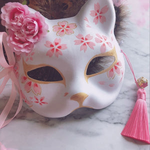 New Japanese Fox Mask Hand-painted Cat Natsume's Book of Friends Pulp Fox Half Face Mask