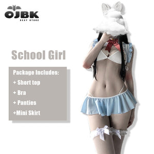 Sexy Erotic Lingerie Costumes School Girl Cos Outfit