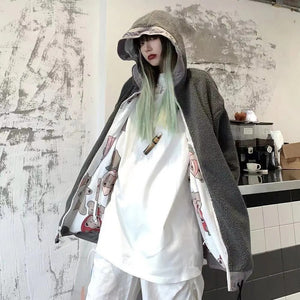 Oversized Teddy Print Parka with Soft lined inside