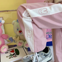 Kawaii Joggers Soft Girl Style  Sports Pants Harajuku Pink Wide Trousers