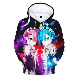 Re:Life in a Different World from Zero - Unisex Oversized Soft Anime Print Hoodie Sweatshirt Pullover