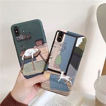 Retro illustration Cute Japanese Cats Phone Case For iPhone X Xs XR XSmax 11 Pro Max 6 6S 7 8