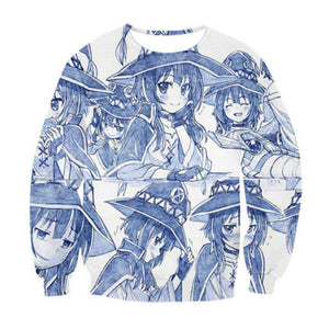 New Anime Hoodie Konosuba Aqua and Megumin Streetwear T-shirt, & Pants
