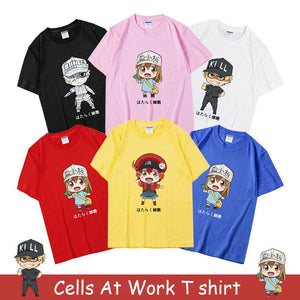 Cells At Work T shirt Blood Platelet Red Blood Cell Killer T Cell White Blood - Kawainess