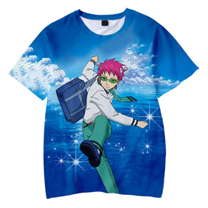 Saiki Kusuo No Sai-Nan - Unisex Soft Casual Anime Short Sleeve Print T Shirts