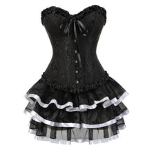 sexy corsets for women plus size costume overbust burlesque corset and skirt set