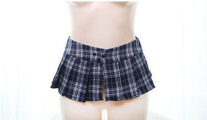 Japanese style A-line mini skirt & Extra Short Shirt set Hot Slim