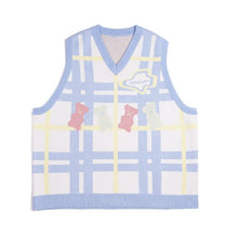 Oversized Cosy Sweater Vest in Candy Colours, Pink, Yellow and Blue pastel