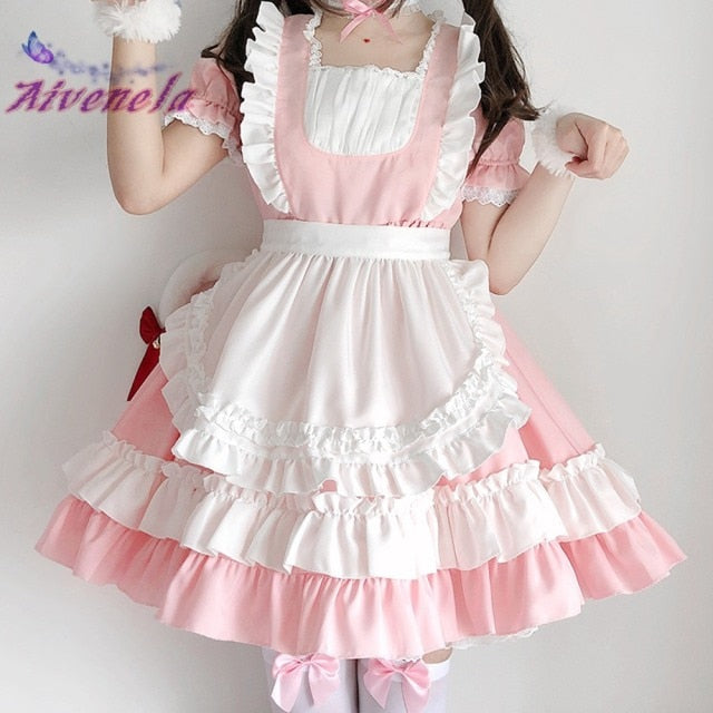 Sweet Lolita OP Maid Dress Pink Soft Girl