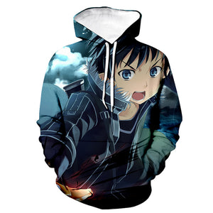 Sword Art Online - Unisex Oversized Soft Anime Print Hoodie Sweatshirt Pullover