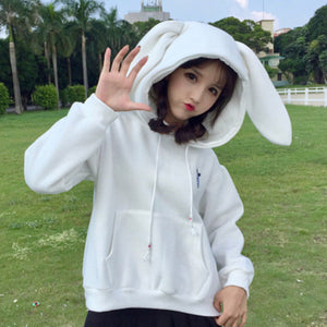 Women Bunny Hoody Long Sleeve Hoodie Harajuku