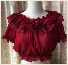 Chiffon Lace Ruffle Short Sleeves Loose Undershirt Lolita Crop Top