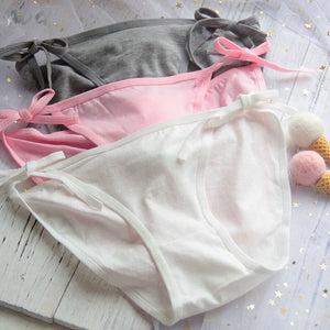 Sexy Side Tie Close Panties Cute Rabbit Tail Lingerie Underwear