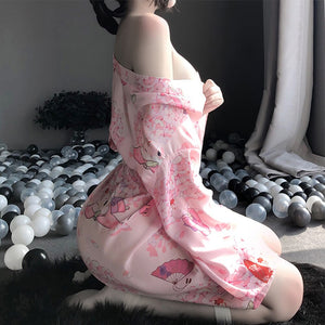Traditional Kimono Pajamas Classical Robe Erotic Lingerie