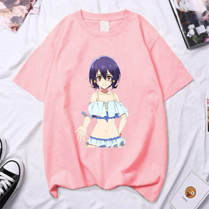 ZOMBIE LAND SAGA Pink Tops Anime Graphic Tee Funny T-shirts