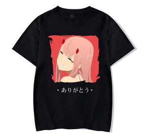 Zero Two From Darling In The Franxx Arigatou Tshirt