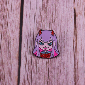 Zero Two pin kawaii pink hair badge